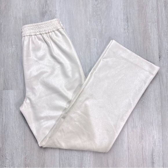 White Suede Pull On Pants S - Picture 1 of 6